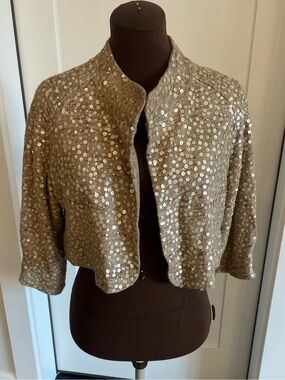 Twelfth Street by Cynthia Vincent Beige sequin jacket